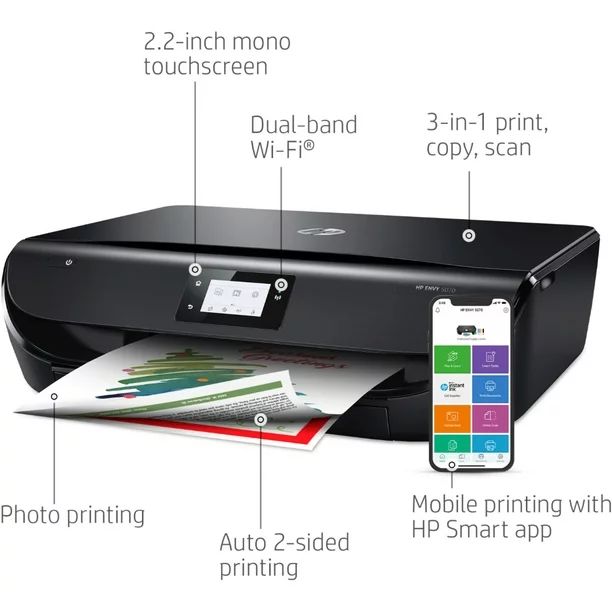 HP - ENVY 5070 Wireless All-In-One Instant Ink Ready Inkjet Printer - Black - Walmart.com | Walmart (US)