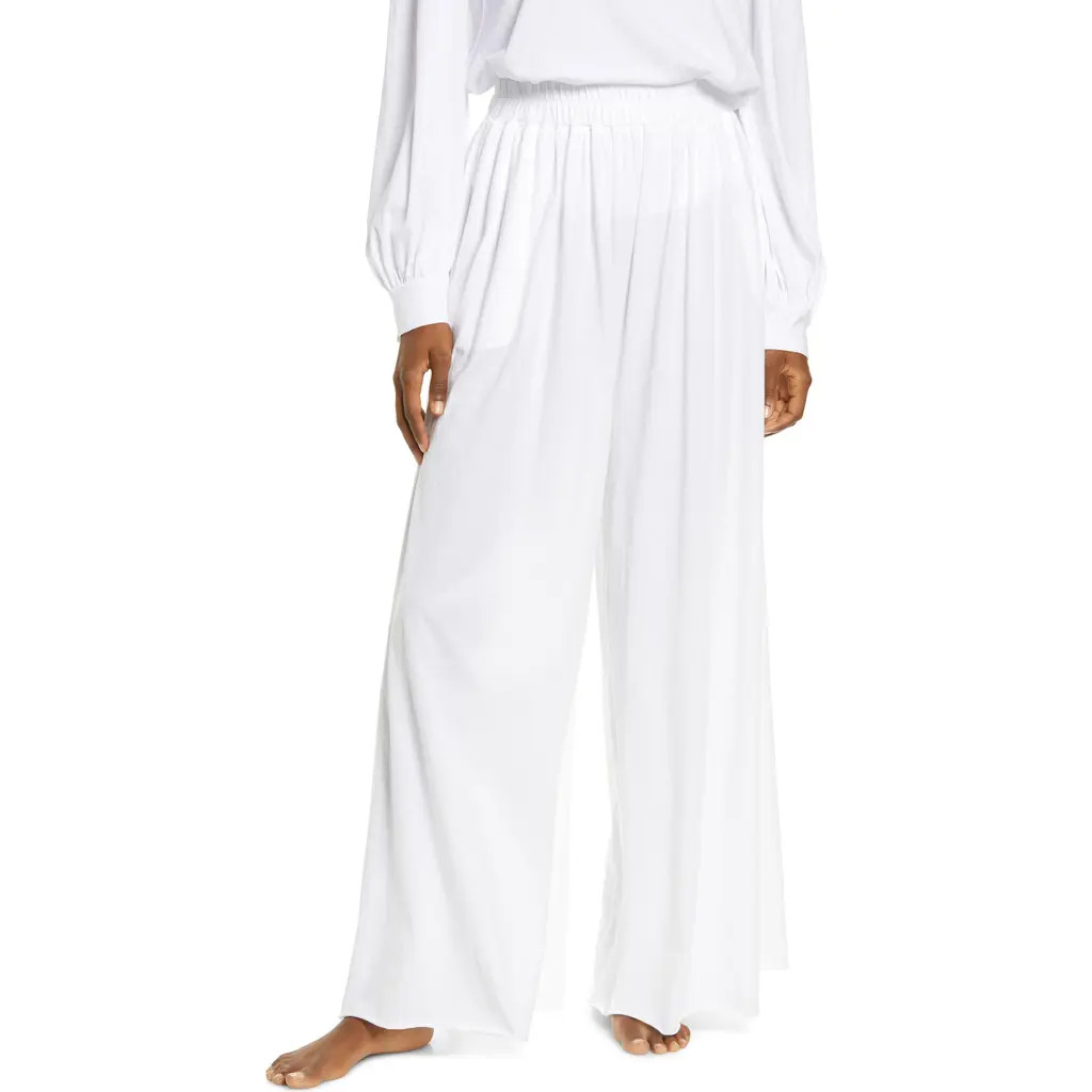 Lunya Organic Pima Wide Leg Lounge Pants in Sincere White at Nordstrom, Size Medium | Nordstrom