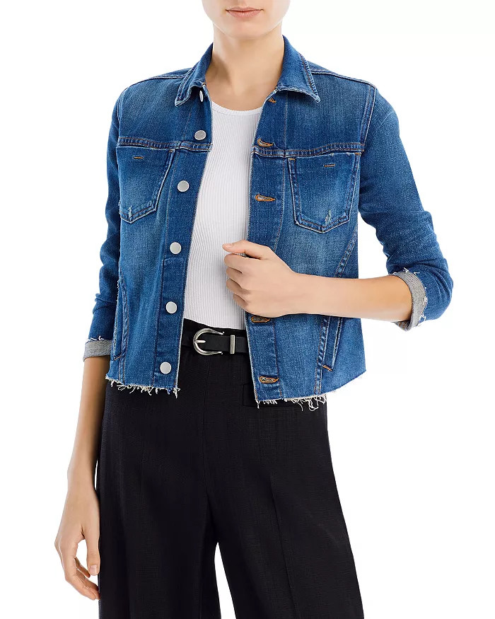 Janelle Raw-Edge Denim Jacket | Bloomingdale's (US)