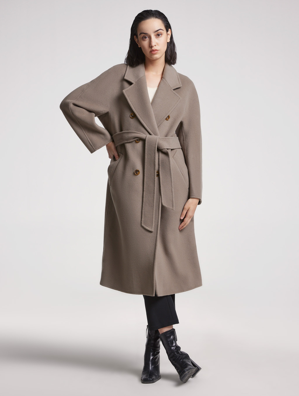 Double-Breasted Straight Wool Coat | Lattelierstore