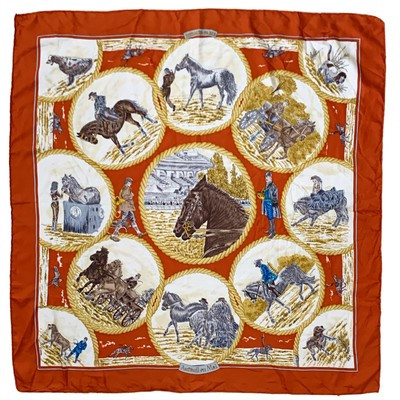 HERMES PARIS AUTEUIL EN MAI ORANGE HAND ROLLED LARGE silk scarf 3/33 in #A175  | eBay | eBay US