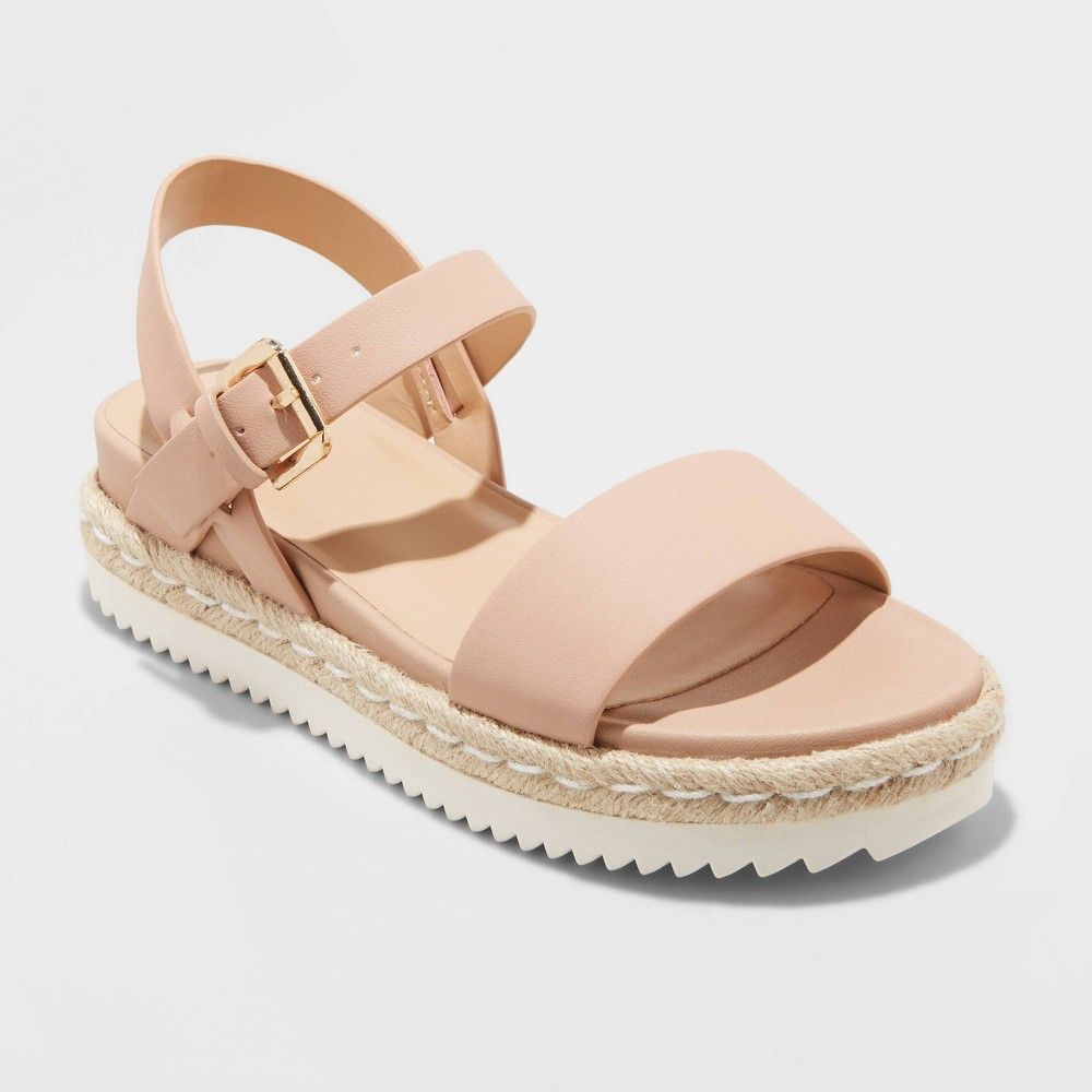 Women's Rianne Espadrille Ankle Strap Sandals - A New Day Blush 8 | Target