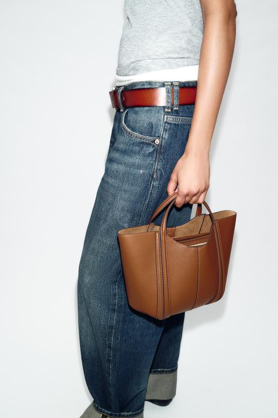 TOPSTITCHED MINI CITY BAG | Zara US