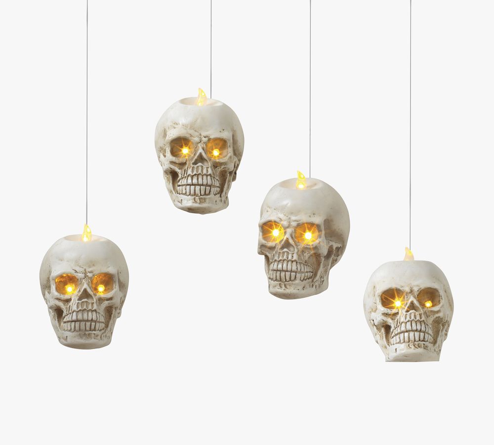 Hanging Skull LED String Lights - Set Of 4 | Pottery Barn (US)