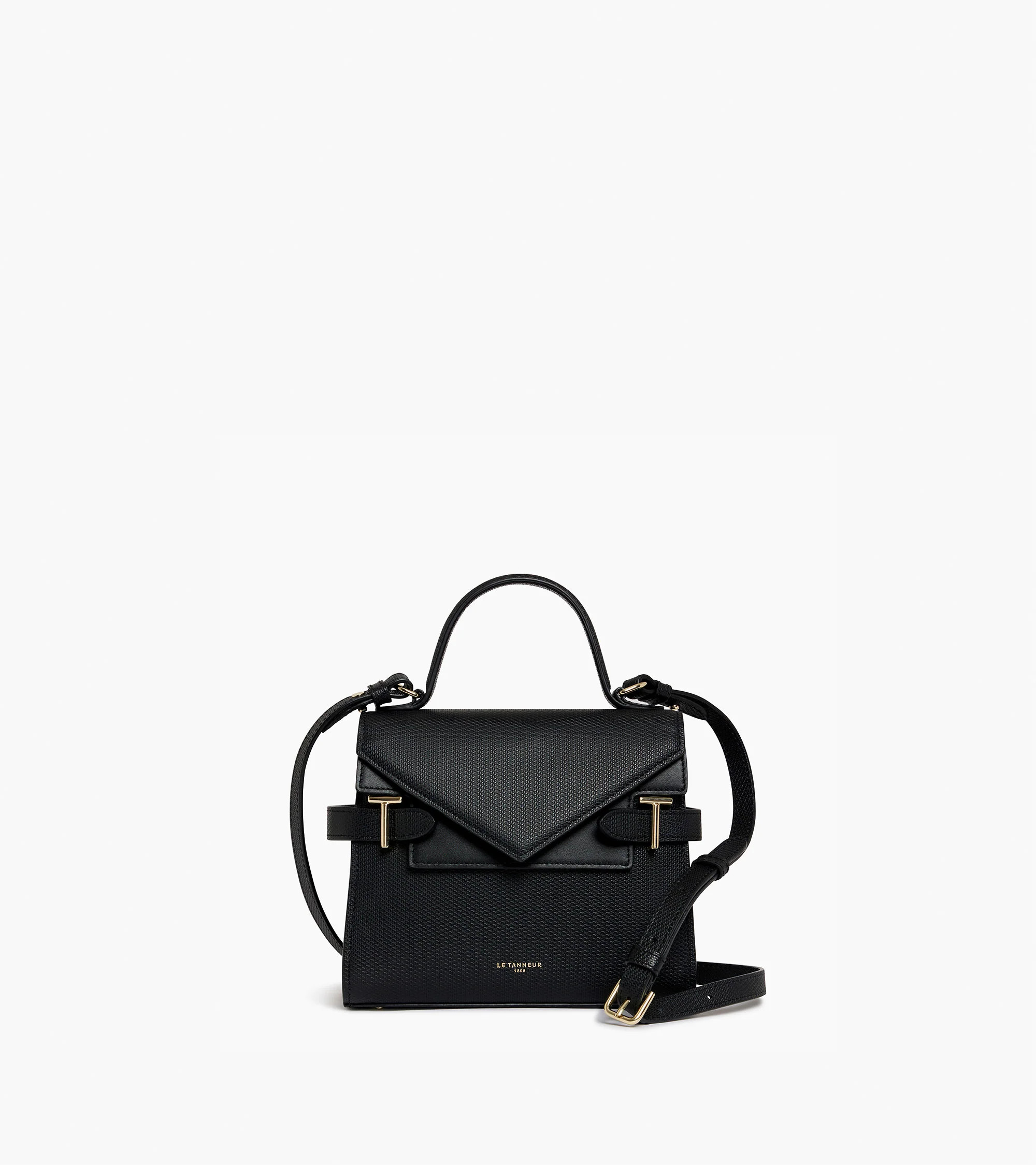Emilie small handbag with double flap in t-signature leather | Le Tanneur