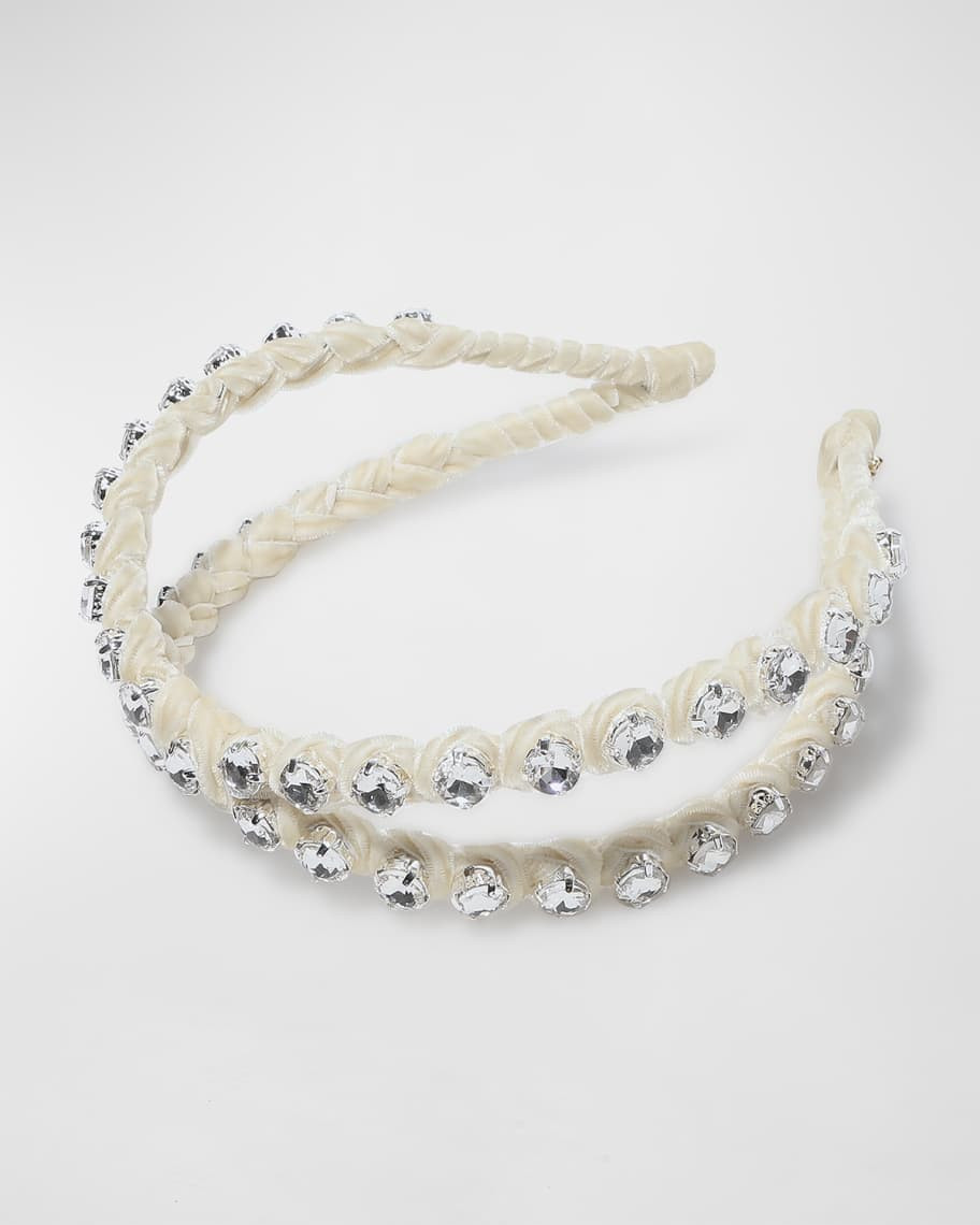 Lele Sadoughi Rhinestone Double Row Headband | Neiman Marcus