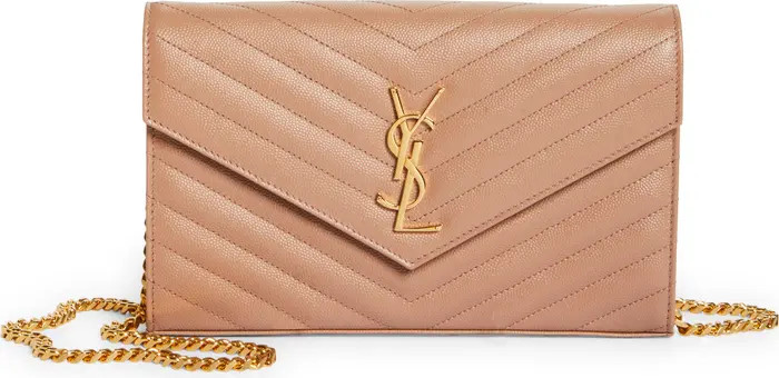 Large Monogram Quilted Leather Wallet on a Chain | Nordstrom