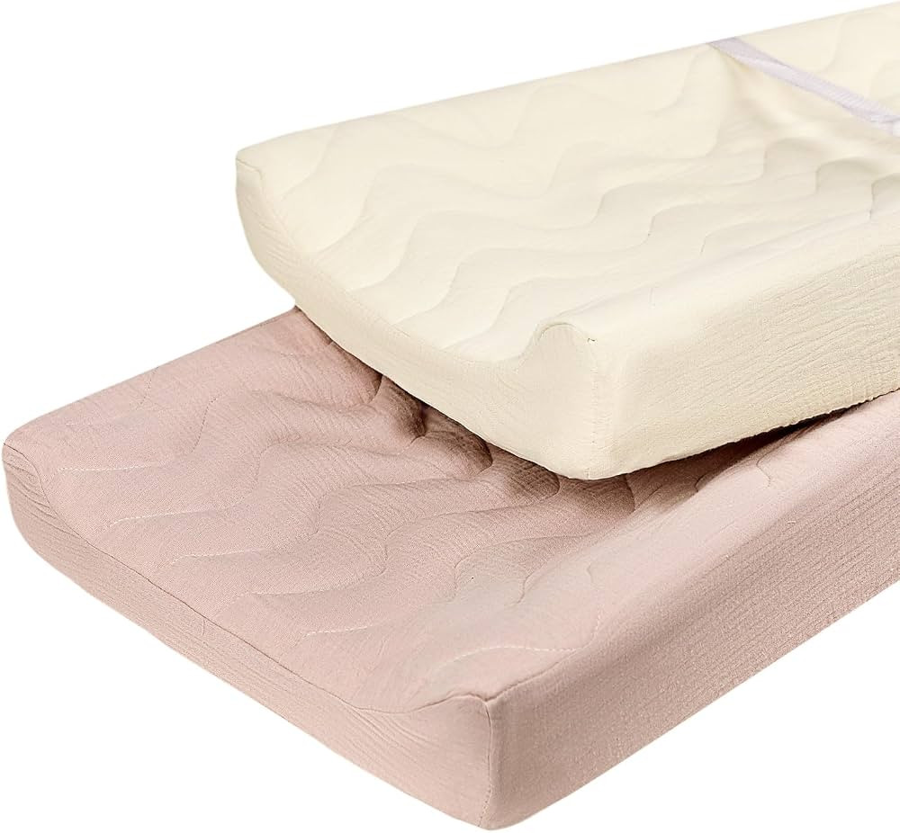 Baby Changing Pad Covers, Muslin Diaper Changing Table Pad Cover, Quilted Changing Pad Sheets for... | Amazon (US)