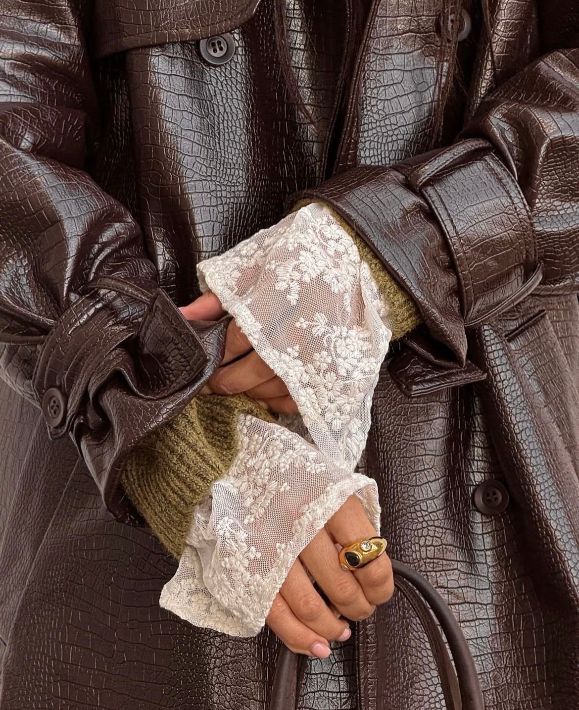 Layering inspo winter outfit dress to impress 

Winter Layering Outfit, Dress to Impress, LTK Keywords, Pinterest SEO, Croc Embossed Trench Coat, Faux Leather Trench, Brown Leather Trench, Lace Cuffs Outfit, Victorian Lace Sleeves, Dark Academia Outfit, Winter Street Style, Edgy Winter Look, Layering Inspiration, Trench Coat Styling, Leather and Lace, High Contrast Fashion, Statement Outerwear, Moody Aesthetic, Gothic Chic, Elevated Basics, Maximalist Fashion, Winter Outfit Idea, Date Night Outfit, Dressy Coat, Fashion Blogger Style, Get the Look, Shop My Outfit, OOTD Winter, Trench Coat Trend, Croc Print Coat, Brown Outerwear, Long Trench Coat, Belted Coat

#LTKU #LTKWorkwear #LTKootd