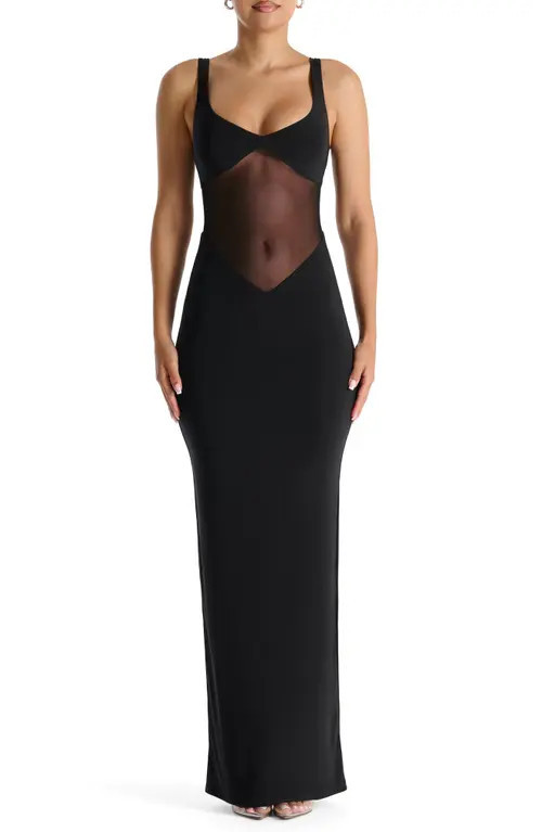 Naked Wardrobe The Smokeshow Maxi Dress in Black at Nordstrom, Size Large | Nordstrom