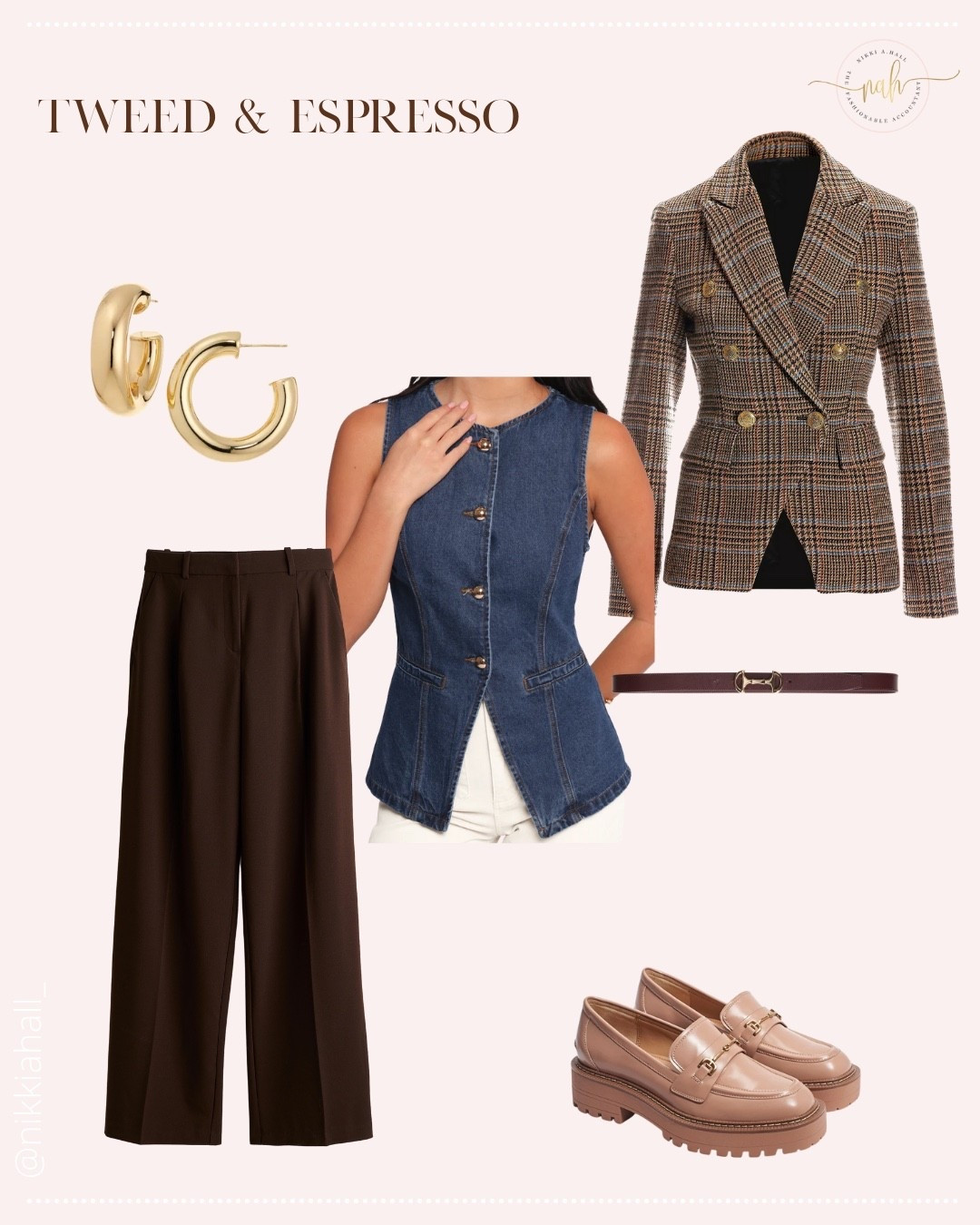 Day 3 of 7 ways to style a denim set Tweed and Espresso Brown for fall
Fall outfit chunky loafers 

#LTKFindsUnder100 #LTKWorkwear #LTKStyleTip
