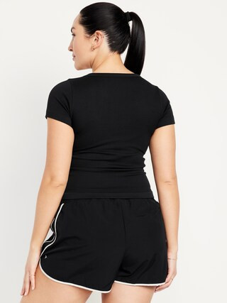 Exhale Seamless Cropped Rib T-Shirt | Old Navy (US)