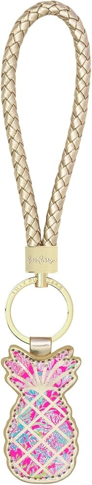 Lilly Pulitzer Durable Leatherette Strap Key Chain, Gold Wristlet Keychain with Cute Charm Access... | Amazon (US)