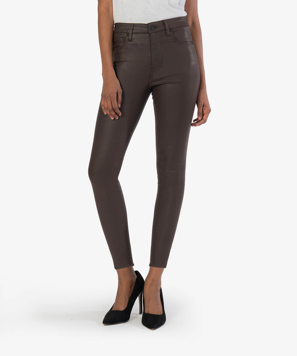 Donna Coated High Rise Fab Ab Ankle Skinny | Kut From Kloth