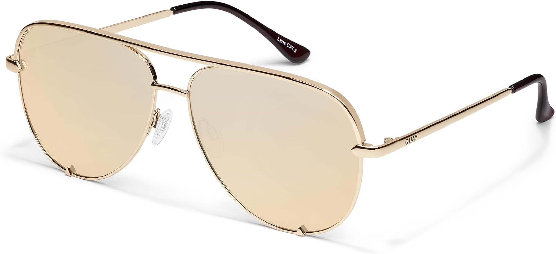 QUAY High Key Polarized Aviator Sunglasses, Oversized, Stylish Sunglasses with UV Protection, Uni... | Amazon (US)