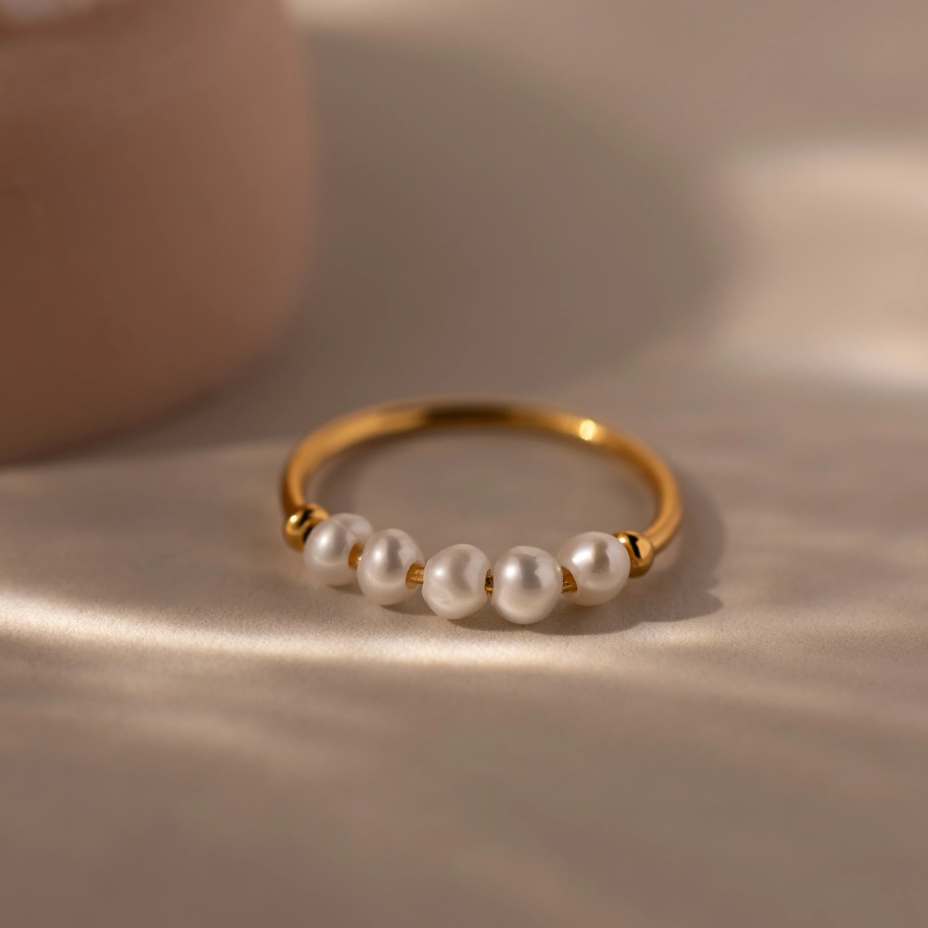 Mini Beaded Freshwater Pearl Ring | Caitlyn Minimalist | Caitlyn Minimalist