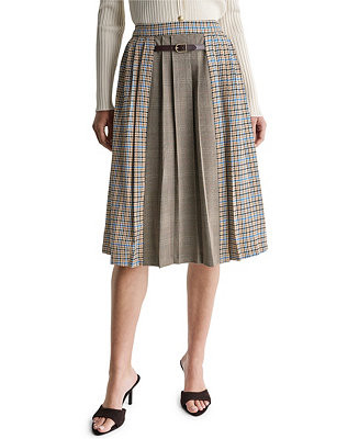 Women's Pleated A-Line Long Midi Skirt | Macy's