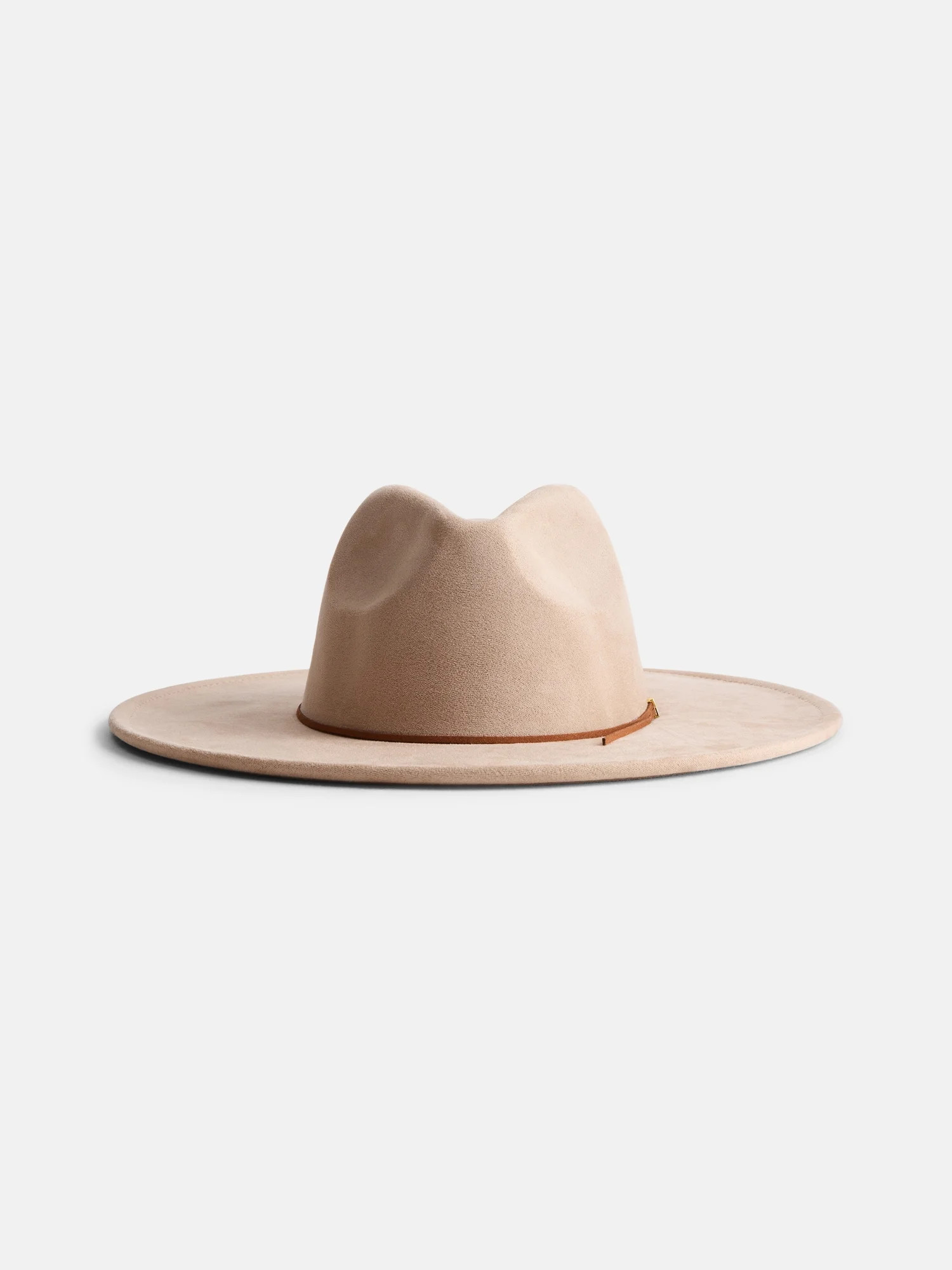 Scenario Women's Faux Suede Fedora with Mix Media Band, Light Tan | Walmart (US)