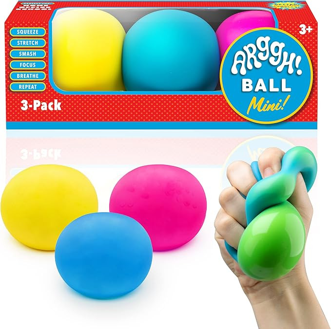 Power Your Fun Arggh Mini Stress Balls for Adults and Kids - 3pk Squishy Stress Balls, Color Chan... | Amazon (US)
