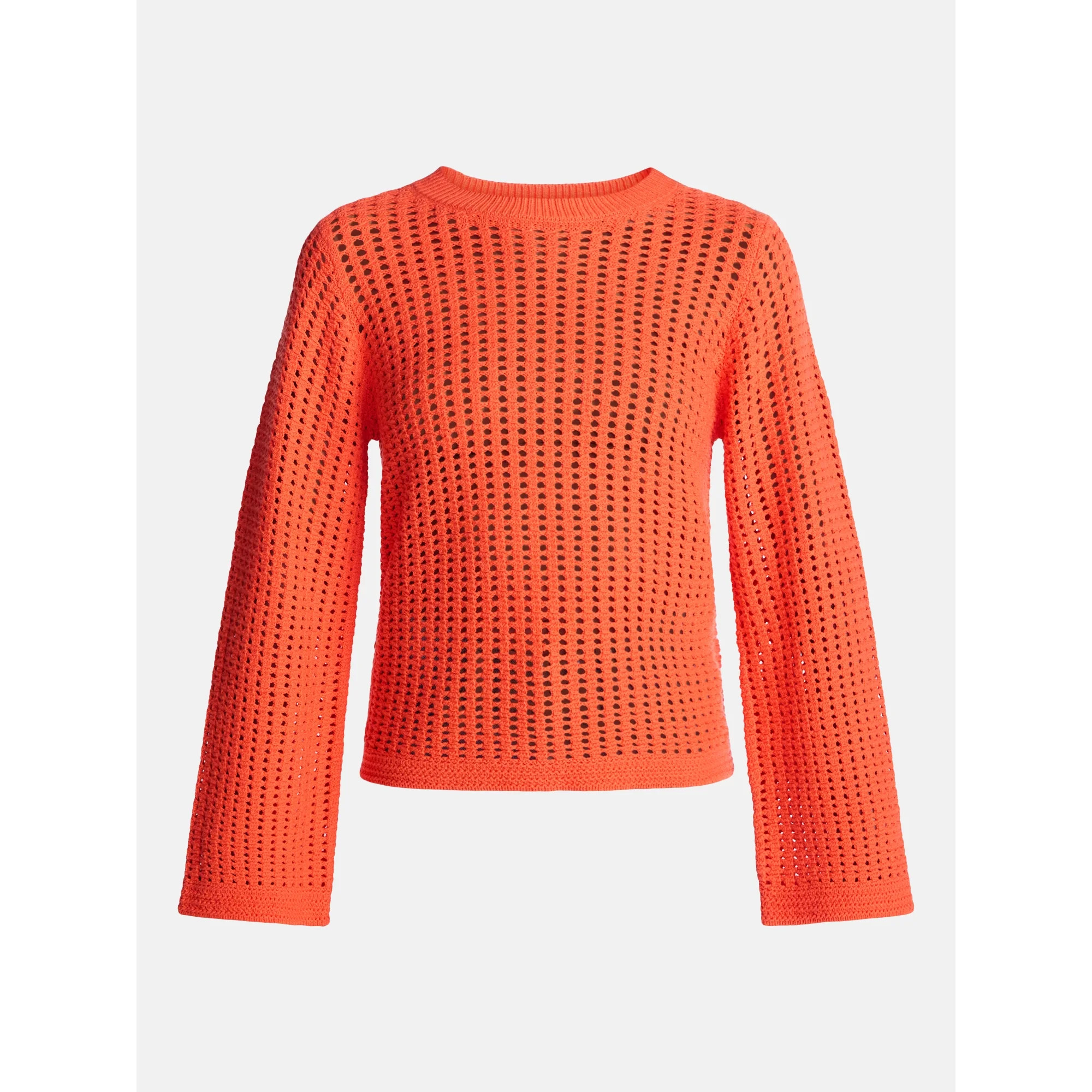 Time and Tru Women’s Textured Cotton Sweater with Long Sleeves, Lightweight, Sizes XS-XXXL | Walmart (US)