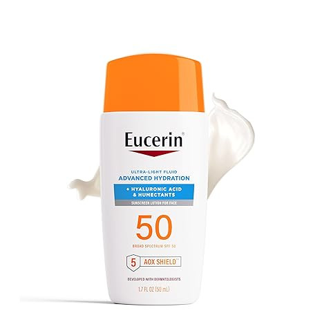Eucerin Sun Advanced Hydration Ultra-Lightweight Face Sunscreen SPF 50 with Hyaluronic Acid & Hum... | Amazon (US)