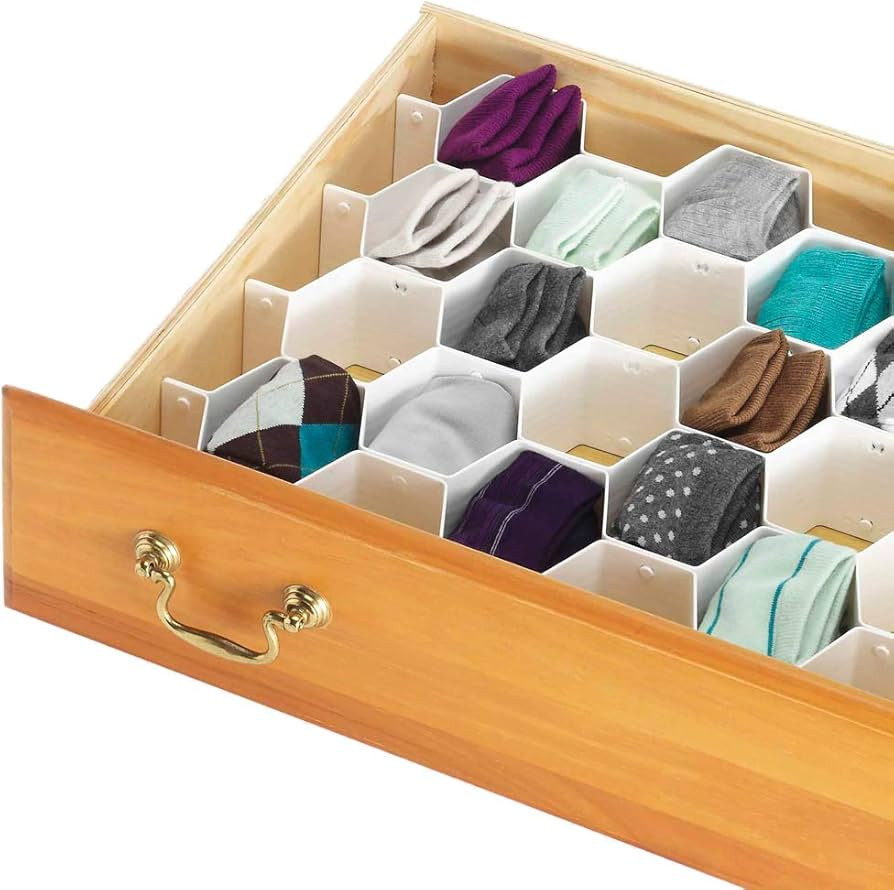 Whitmor 6025-3928 Honeycomb Drawer Organizer, 1 Count (Pack of 1), White | Amazon (US)