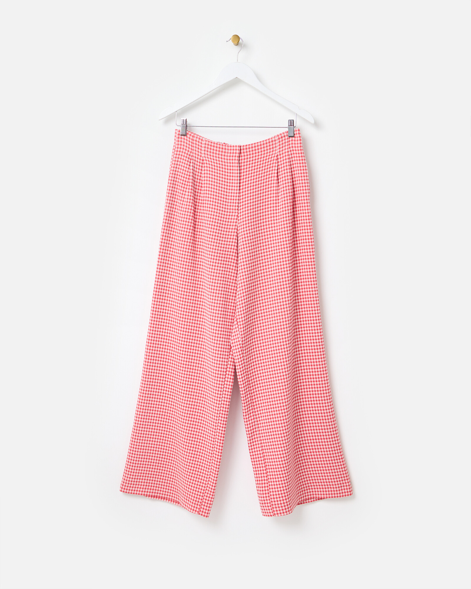 Red Gingham Wide Leg Trousers | Oliver Bonas | Oliver Bonas (Global)