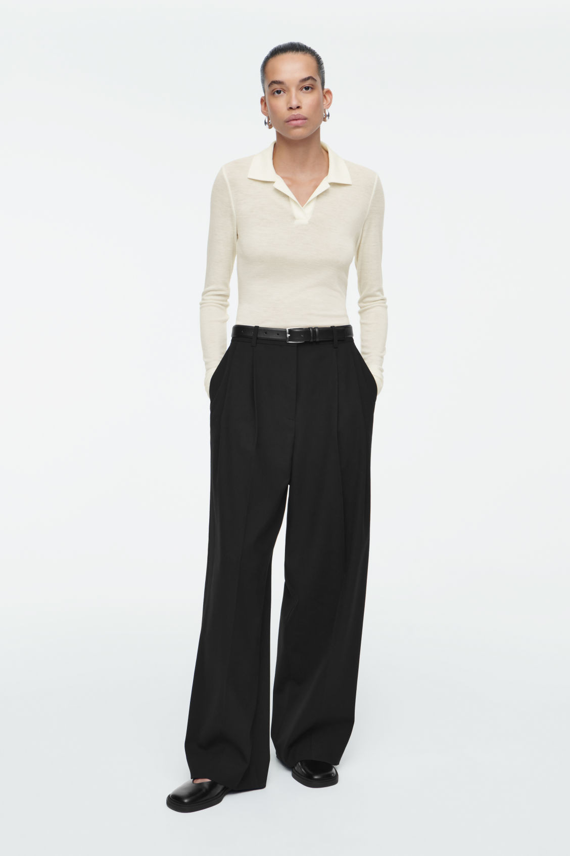 HomeTrousers RELAXED TWILL WIDE-LEG TROUSERS | COS (EU)
