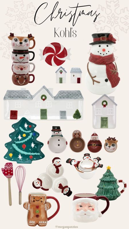Christmas at Kohl’s ✨ Lots of cute mugs, platters, and baking supplies. Love the holiday house theme and the snowmen ⛄️ 


#LTKCyberweek #LTKHoliday #LTKSeasonal