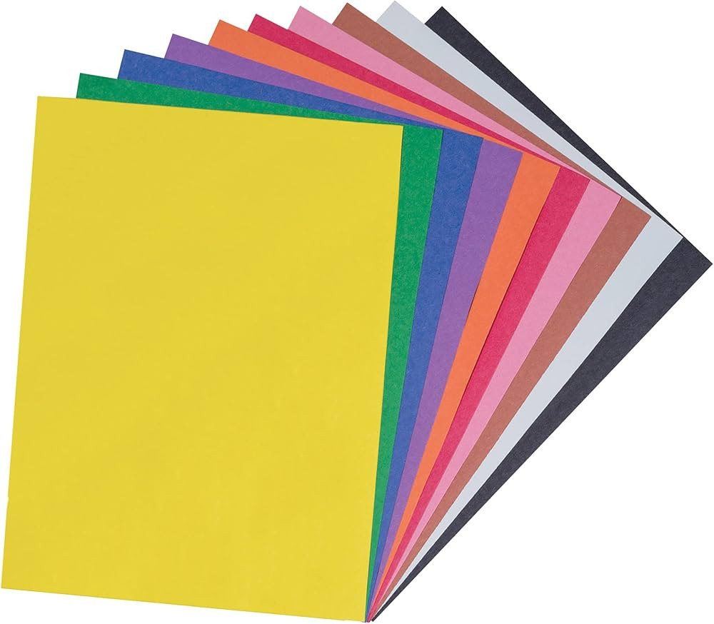 Prang (Formerly SunWorks) Construction Paper, 10 Assorted Colors, 9" x 12", 100 Sheets | Amazon (US)