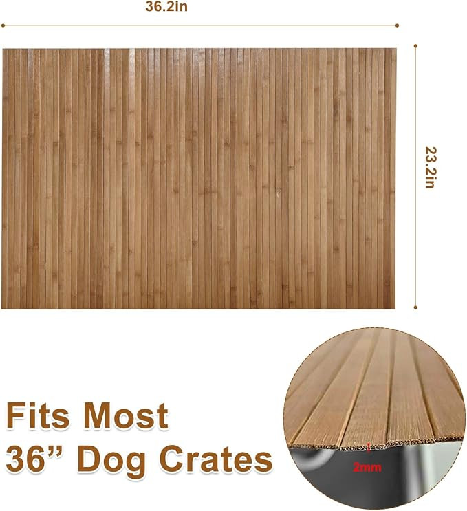 36 Inch Bamboo Dog Crate Topper, Durable Wood Table Top for Large Wire Kennel, Space-Saving Furni... | Amazon (US)