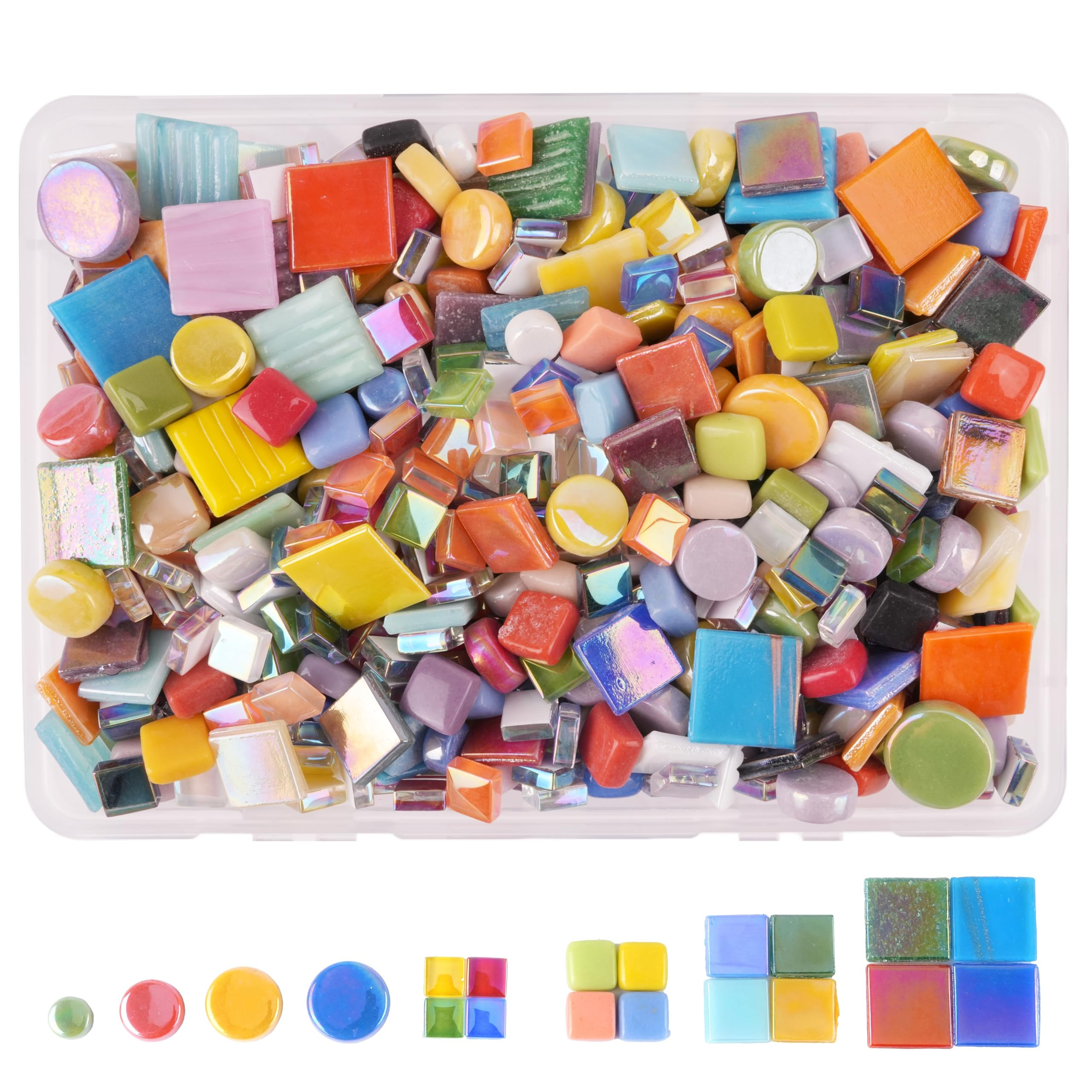 2.4 lb Assorted Mosaic Tiles for Crafts Bulk – Large Variety Pack of Multi-Style Glass Tile Pie... | Amazon (US)