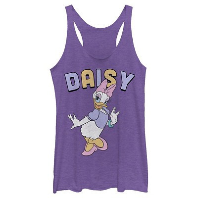 Women's Mickey & Friends Daisy Duck Racerback Tank Top - Purple Heather - Large | Target