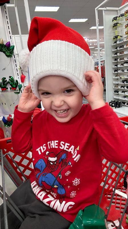 Tis the season to be amazing! This cute beanie Santa hat and Spider-Man Christmas shirt are comfy and easy for a toddler Christmas outfit. 

#LTKSeasonal #LTKHoliday #LTKHolidaySale