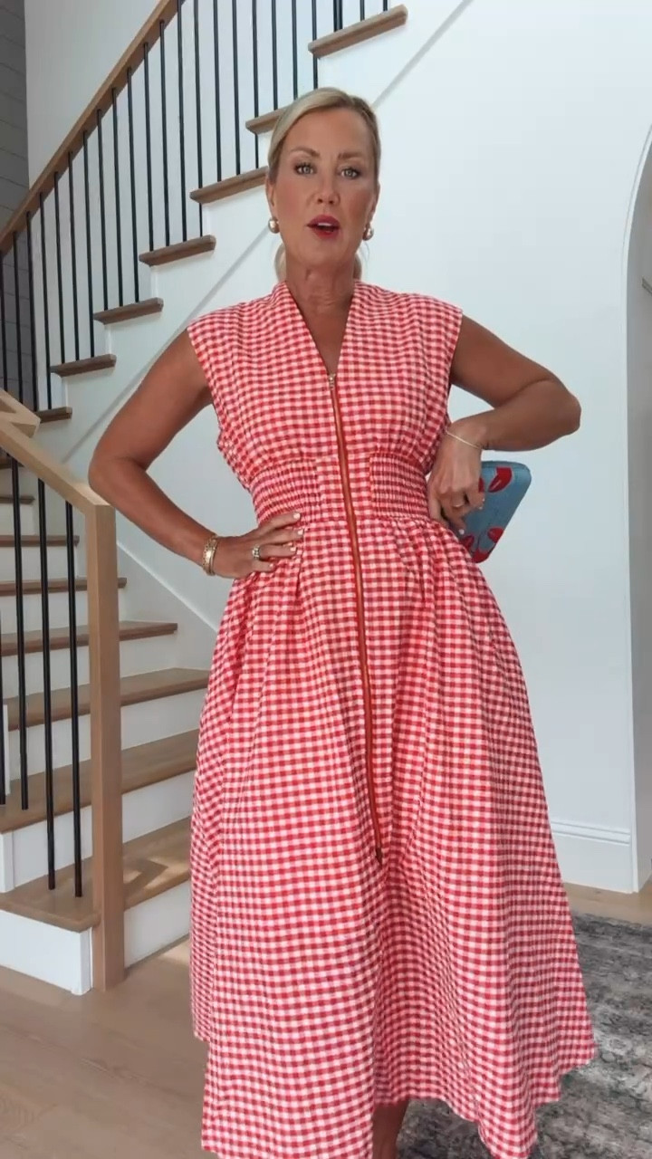 An adorable red and white gingham dress for all your summer outings! I’m wearing size small. 🧺🩷

#LTKStyleTip #LTKSeasonal #LTKOver40