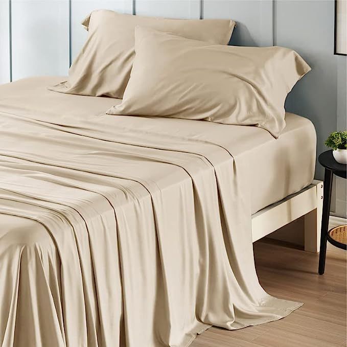 Bedsure Bamboo Twin Sheets - 100% Viscose from Bamboo Sheets, 16" Deep Pocket Cooling Bed Sheets,... | Amazon (US)
