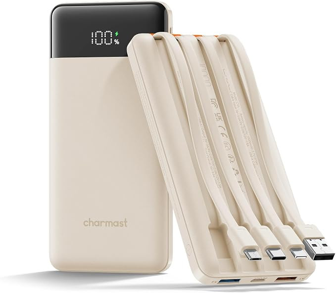 charmast Portable Charger Fast Charging,Built-in 4 Cables,6 Outs & 4 Inputs | Amazon (US)