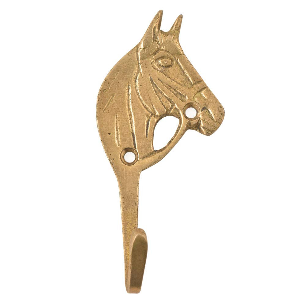 Indian Shelf 2 Piece Brass Kids Western Horse Wall Hooks Animals Vintage Coat Hooks Gold Decorative Hooks Purse Hanger Key Holder Kids Coat Rack Wall Mount Bag Backpack Hooks Boys Girls Room Décor | Amazon (US)