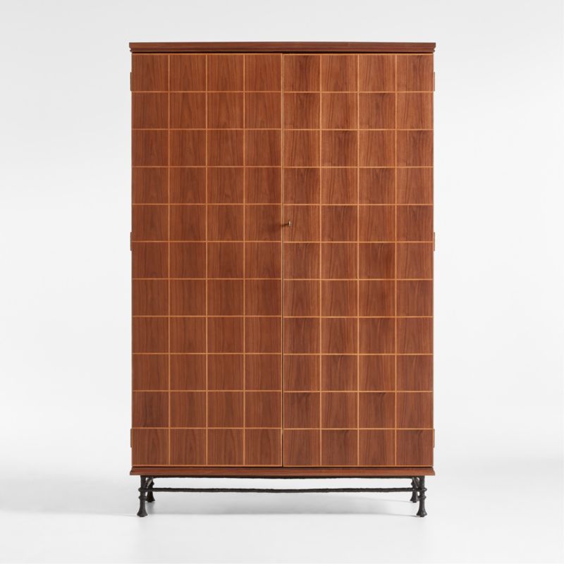 Foliate Walnut Wood Storage Cabinet by Jake Arnold | Crate & Barrel | Crate & Barrel
