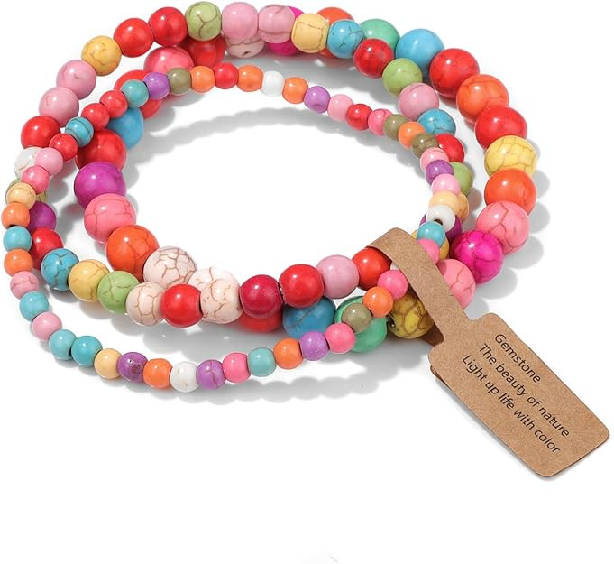 3 PCS Healing Crystal Bracelets for Women 8mm Natural Stone Beaded Stretch Bracelet Amethyst Jewe... | Amazon (US)