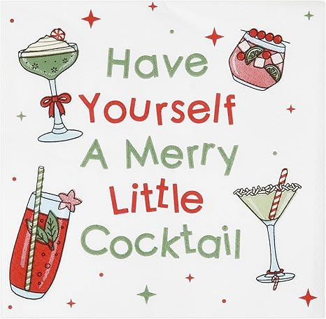 Gift Boutique - 100 Count Christmas Funny Beverage Disposable Napkins Napkin Paper, Have Yourself... | Amazon (US)