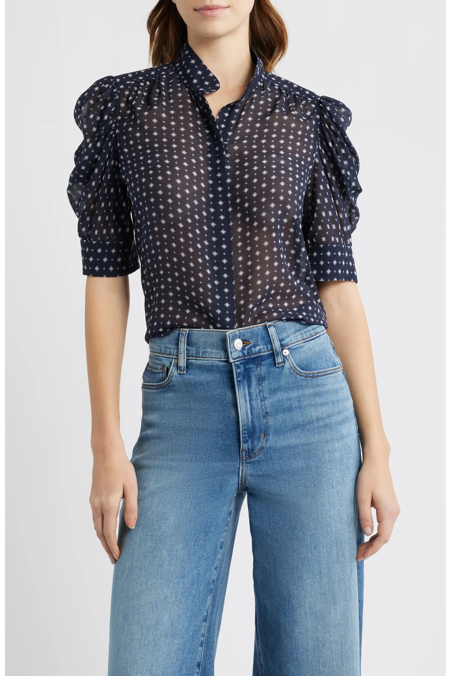 Gillian Print Silk Button-Up Shirt (Women) | Nordstrom | Nordstrom