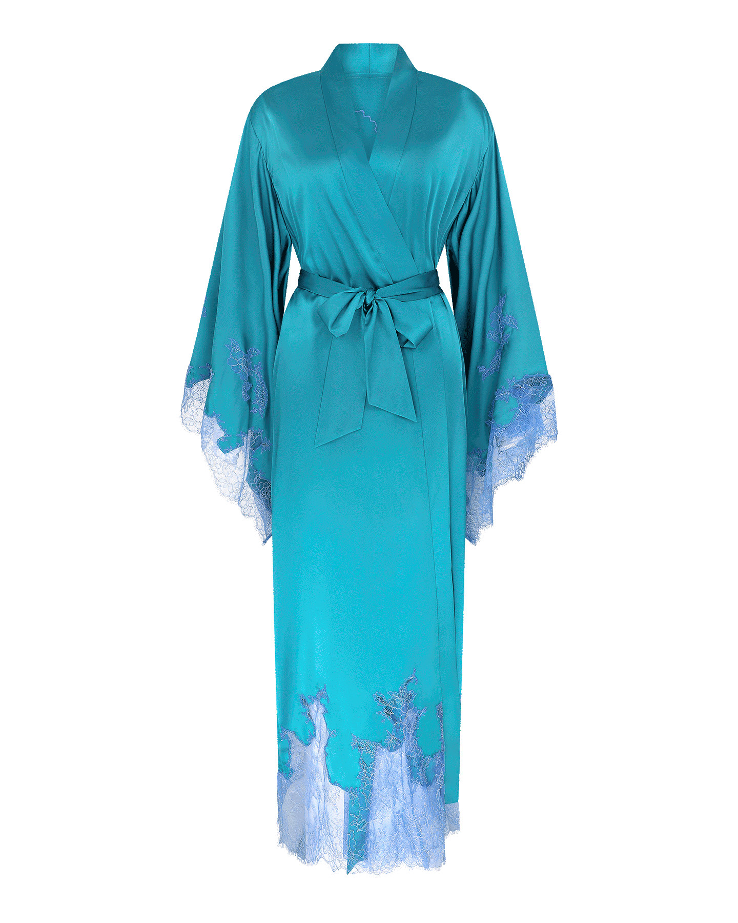 Christi Long Kimono in Teal/Blue | By Agent Provocateur All Nightwear | Agent Provocateur (US)