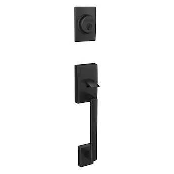 Schlage Century Matte Black Keyed Entry Door Handleset | Lowe's