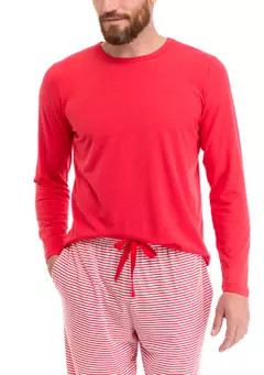 PAJAMARAMA Men's Red Long Sleeve Pajama Top | Belk