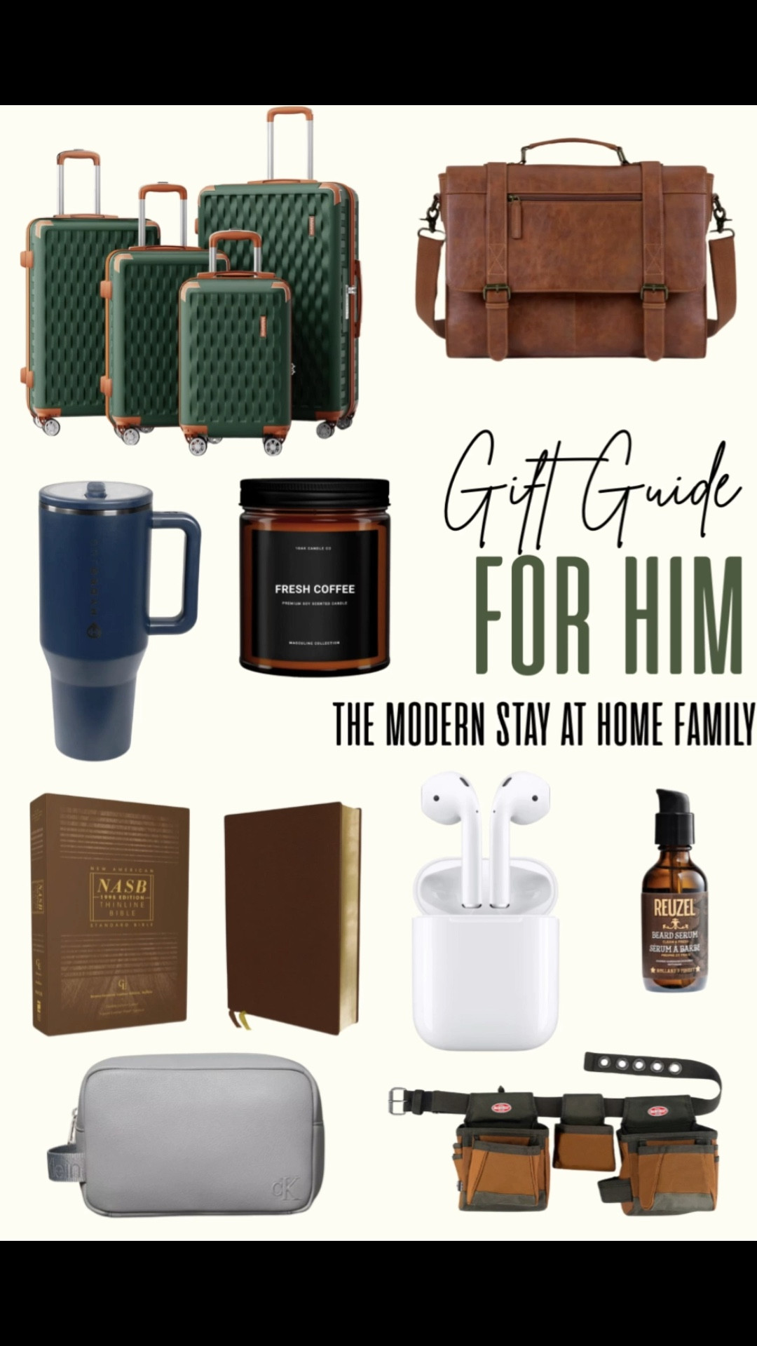Looking for the perfect holiday gifts for men? This curated gift guide for him from The Modern Stay at Home Family has every idea you need — from stylish leather travel bags and matching luggage sets, to cozy coffee candles, AirPods, and beard care essentials. Perfect for husbands, boyfriends, dads, or any special guy in your life! 💼☕️

Shop our picks for men’s travel essentials, coffee lovers, minimalist style, faith-based gifts, and grooming must-haves — all linked on LTK!

gift guide for men, Christmas gifts for him, holiday gifts for him, men’s travel gear, modern men’s gifts, minimalist men’s style, grooming products for men, Christian gifts for men, men’s accessories, men’s lifestyle, The Modern Stay at Home Family, gifts for husbands, gifts for boyfriends, LTK men’s gift ideas, men’s self-care, men’s everyday essentials, men’s travel bags, leather messenger bag, luggage set, beard serum, men’s coffee gifts

#LTKGiftGuide #LTKMens #LTKHoliday