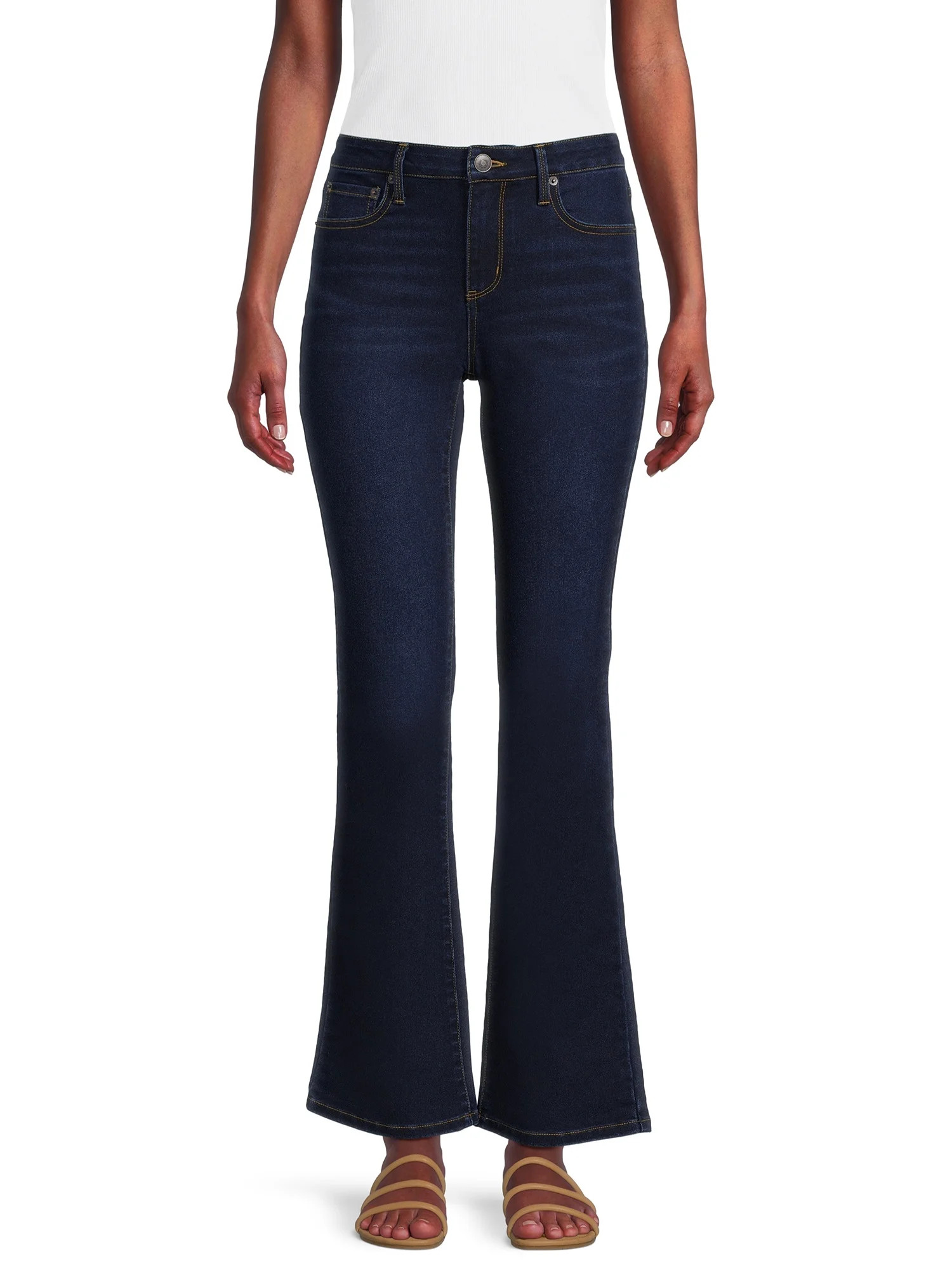 No Boundaries Juniors Mid Rise Bootcut Jeans, Sizes 1-21 - Walmart.com | Walmart (US)