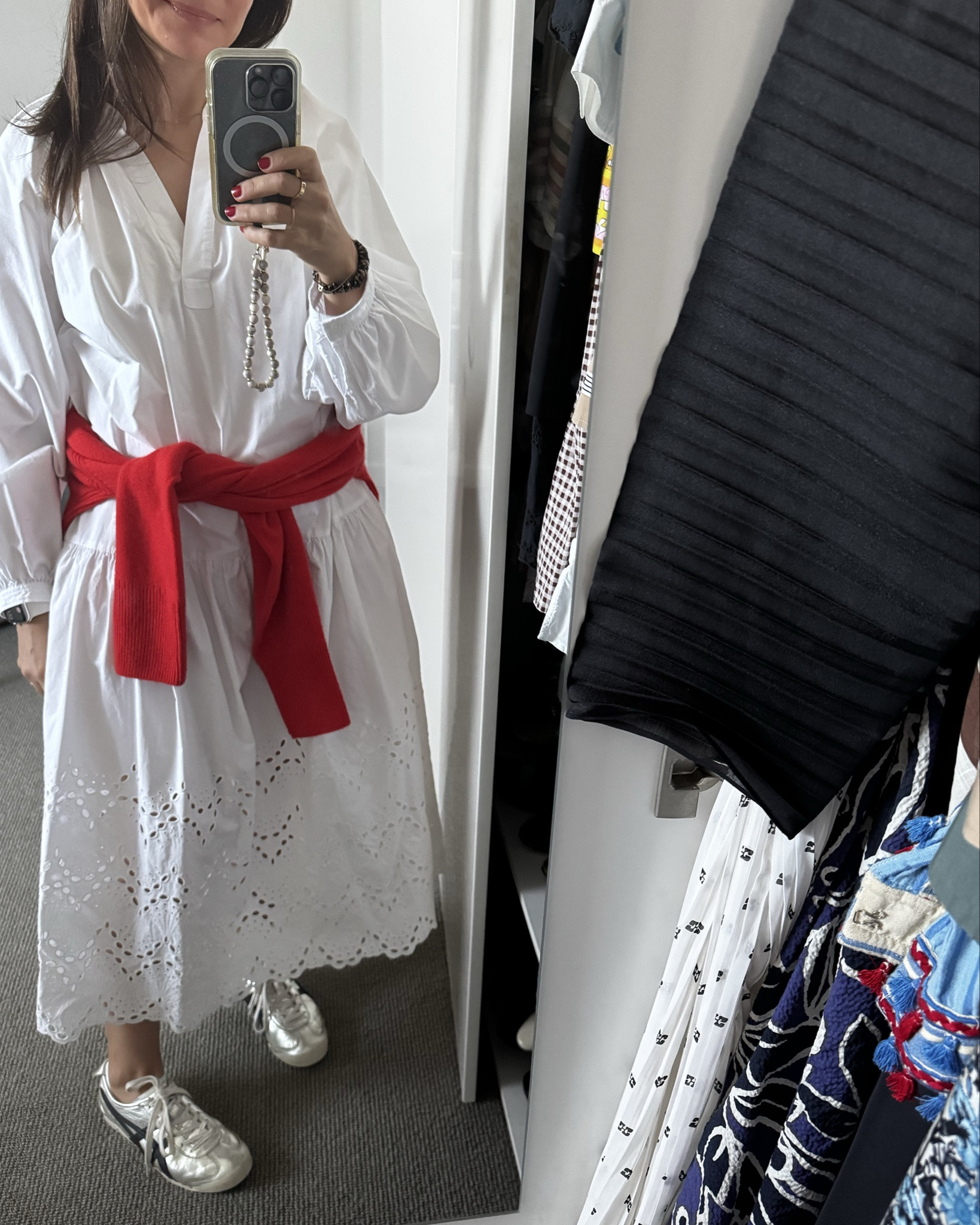 Arket dress, Cos red knit, Onitsuka Tiger sneakers. 

#LTKautumn #LTKaustralia