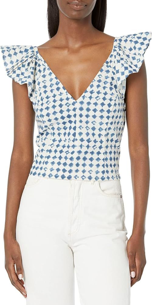 Madewell Shibori-Print V-Back Top Blue Ivory Shibori 2 at Amazon Women’s Clothing store | Amazon (US)