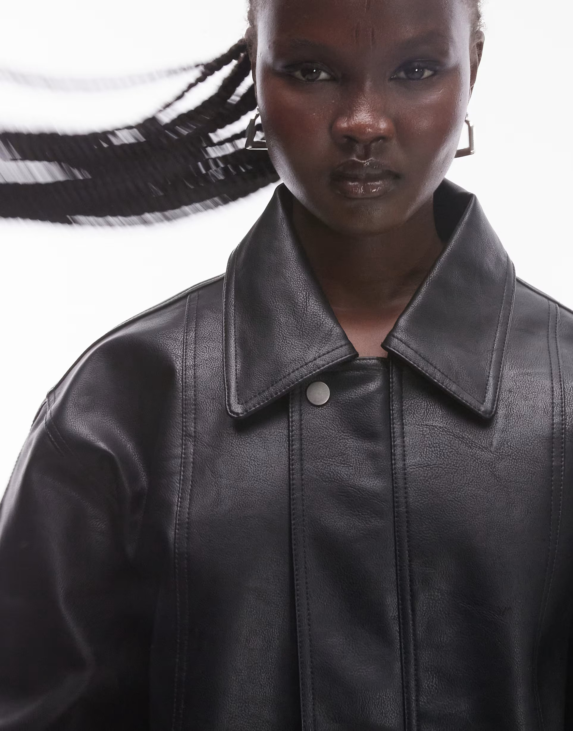 Topshop faux leather bomber jacket in black | ASOS (Global)